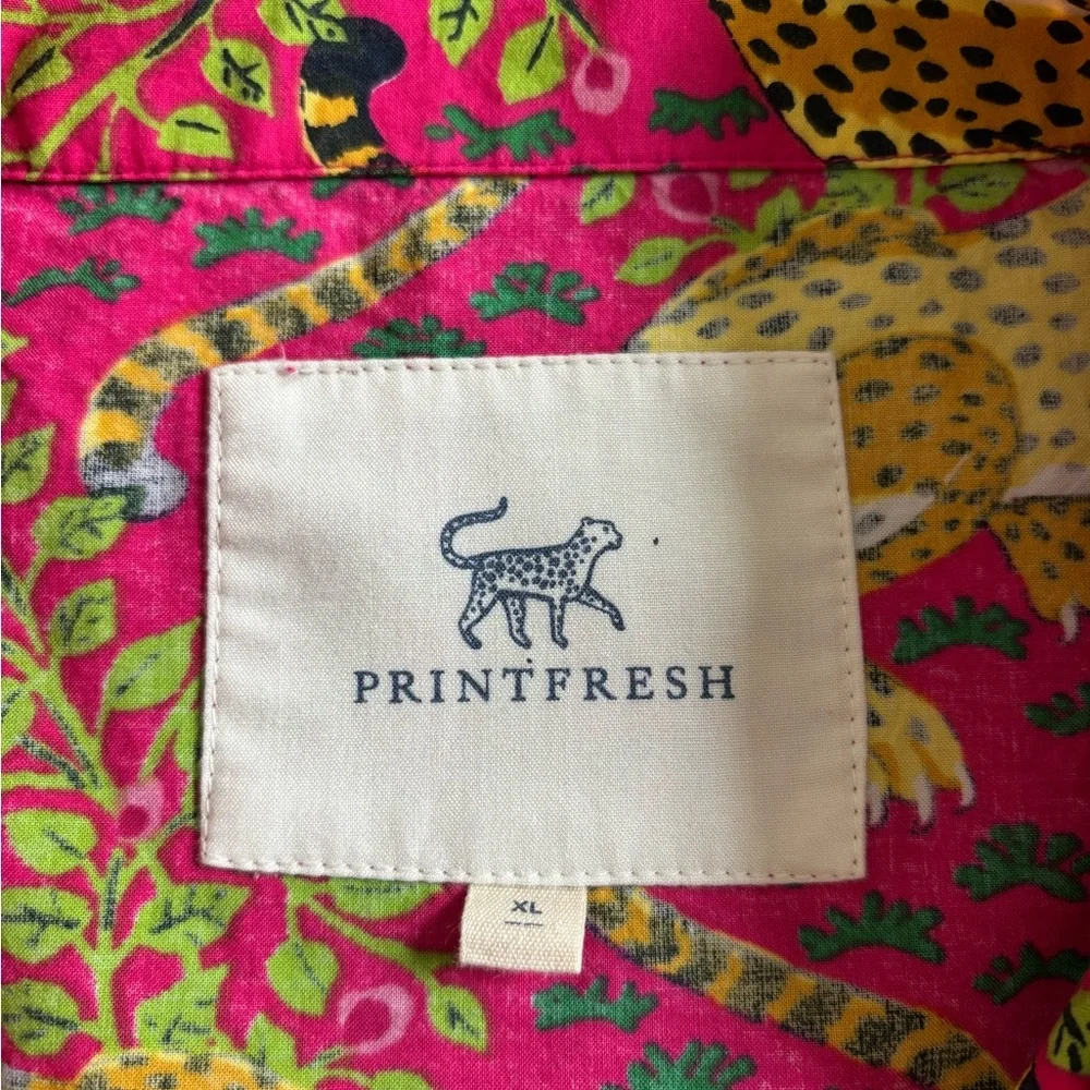 Printfresh Bagheera Leopard Print Pajama Set Pink and Yellow Organic Cotton XL - Picture 5 of 12